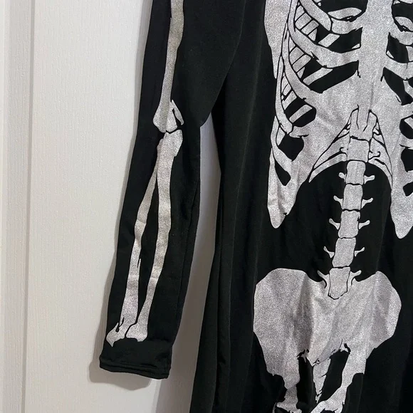Spirit Black Skeleton Hoodie long sleeves mini Dress Costume size M - Picture 9 of 9